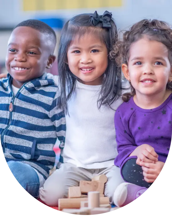 Three kids from different ethnicity speaking different languages