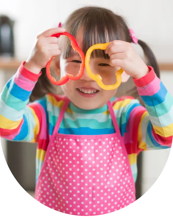 A child cooking up creativity by having fun with cooking